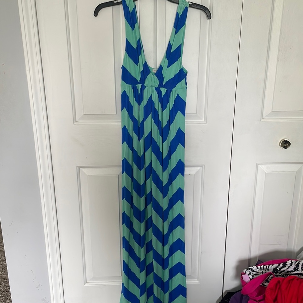 J.Crew Sz XS STRIPED Stretchy Maxi Dress GUC B87